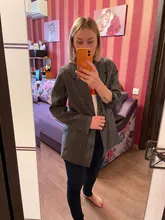 Womens Blazers Tops Checkered Pockets Spring Plaid Colorfaith Double-Breasted Winter