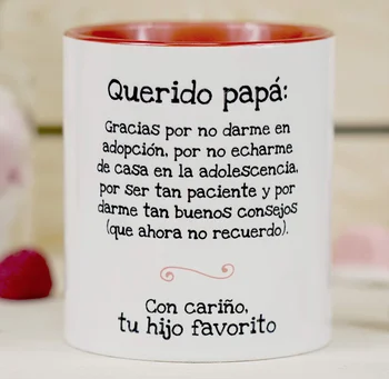 

The Mind is Wonderful-Cup mugs with sentence and drawing amusing (Dear Daddy, thanks not give me...) Original Gift for DAD