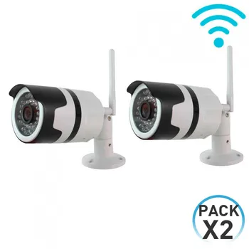 

Pack 2 WiFi surveillance Cameras 180 ° Outdoor IP66 via Smartphone/APP