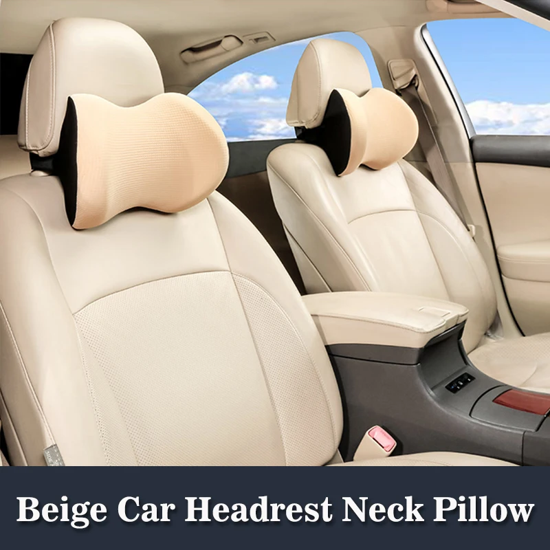 

1PC Car Neck Pillows Pu Leather Head Support Protector Black/Red Universal Headrest Backrest Cushion Easy Install and Clean
