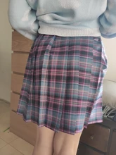 Minifaldas Harajuku de estilo coreano para mujer, faldas Kawaii a la moda, de cintura alta, falda escocesa plisada