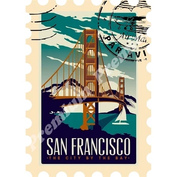

San Francisco souvenir magnet vintage tourist poster