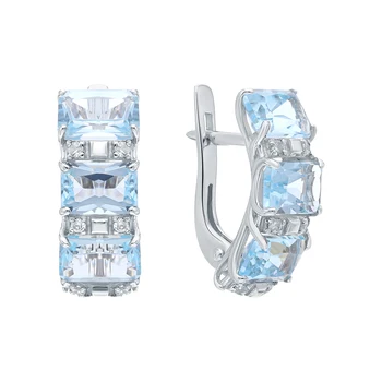 

Silver earrings with Topaz and cubic zirconia sunlight sample 925