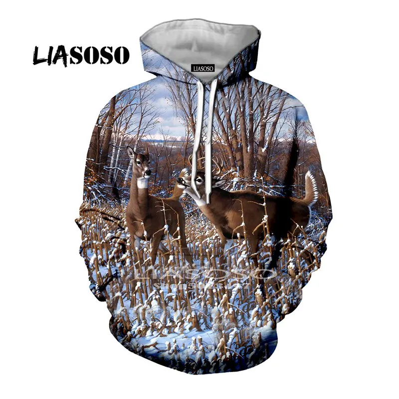 LIASOSO, модные толстовки, шапка, пальто, животное, аниме, толстовка, 3D принт, для мужчин, дерево, новинка, wo, для мужчин, забавные, зеленые и серые, охота, хип-хоп толстовки