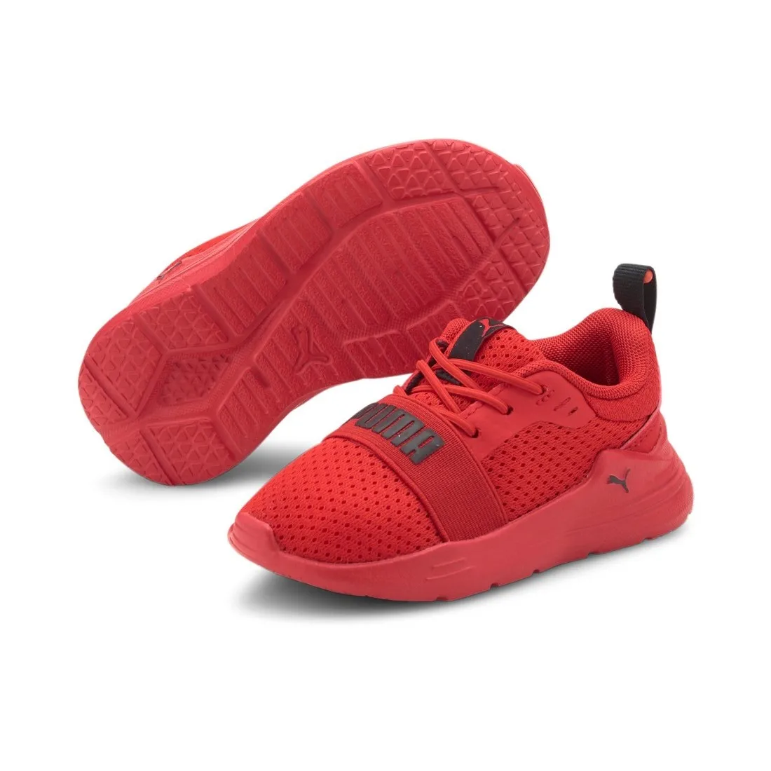 ZAPATILLAS DE DEPORTE PUMA, WIRED RUN AC INF, 374217 05, NIÑA, COLEGIAL, RUNNING, CORRER, COLOR ROJO CON LOGOTIPO DE LA MARCA EN LA PARTE EN COLOR NEGRO, CIERRE