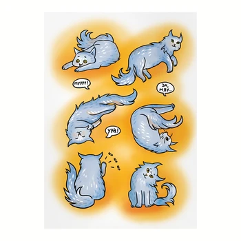 

A set of stickers "cat-zateynik"