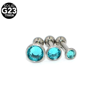 3pcs Blue Zircom 3 шт. G23 титановый плоский CZ драгоценный камень ухо траг хрящевая спираль очаровательные хрустальные раковины Lobe серьги штанга Серьги Для Пирсинга Ушей ювелирные изделия - Окраска металла: 3pcs Blue Zircom