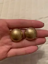 Badu-pendiente de tuerca de semibola de oro esmerilado para mujer, joyería Vintage, aretes grandes y pequeños de diferentes tamaños, venta al por mayor