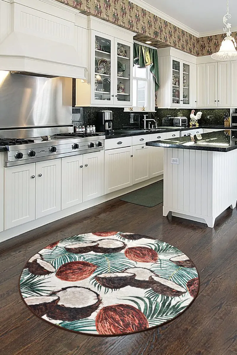 Коврики для гостиной-ковры для гостиной-Декор для комнаты-серый ковер-Декор для гостиной | кокос Djt диаметр 100 см