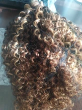 Mágico Pelo Rizado Afro tejido de pelo sintético 16-20 pulgadas 7 unids/lote mechones con cierre encaje africano extensores de cabello para mujer