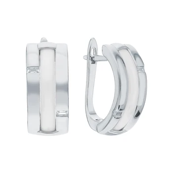 

Silver earrings with ceramics and cubic zirconium sunlight