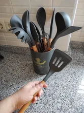 Utensils-Set Storage-Box Spatula Spoon Kitchen-Tools Heat-Resistant-Handle Non-Stick