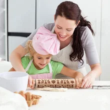 Рождество тиснение Rolling печать резьба олень; Снежинка печенье помадка торт тесто выгравированы деревянный ролик принадлежности для выпечки