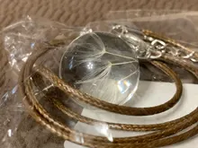Collar de diente de león para mujer, colgante con abalorio de bola de cristal transparente, diente de león Natural, bola de cristal