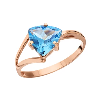 

Gold ring with Topaz sunlight sample 585