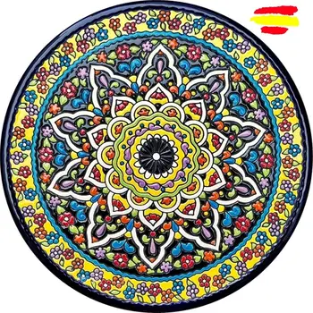 

Ceramic plate 29 cm/11.4 inch diameter - Spanish ceramic - enameled up handmade - Made in Spain - MIJASCERAMIC -