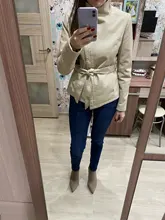 Jacket Short Turn-Down-Collar Spring Faux-Leather AORRYVLA Fashion Women New Length Slim-Style