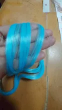 Alileader-extensiones de cabello Natural sintético largo para mujer y niña, Clip rizado de 18 pulgadas, color rosa y azul