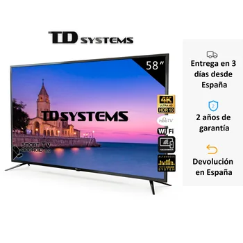

Televisions Smart TV 58 inch TD Systems K58DLJ10US. UHD 4K HDR, DVB-T2/C/S2, HbbTV [shipping from Spain, 2 year warranty]