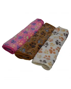 

Dog Blanket Cover White Paw Print Pets 40x60