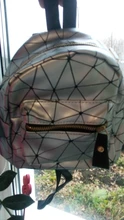 Mini mochila portátil de cuero PU para mujer, estilo de moda caliente, diseño geométrico con cremallera, pequeña, 2019