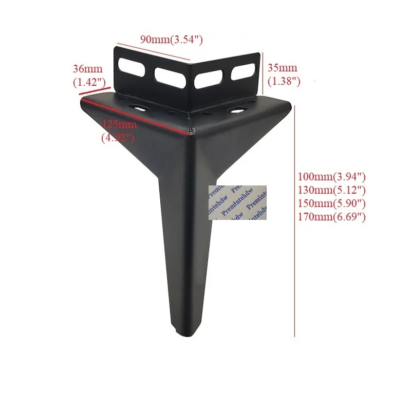 2Pcs Steel Furniture Feet With L Shaped Corbel For Bed Cabinet Cupboard Gold Matte Black