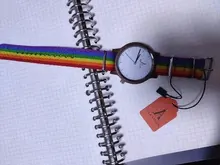 Wood Watches Rainbow-Top Pride Lgbt-Strap Canvas Brand Alk-Vision Casual Fashion Mens
