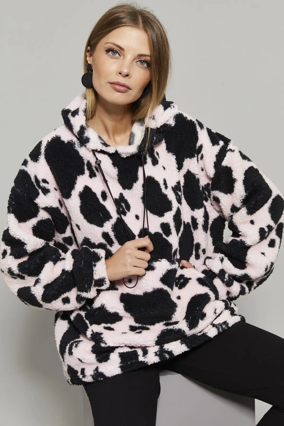 

Женская плюшевая толстовка с леопардовым принтом