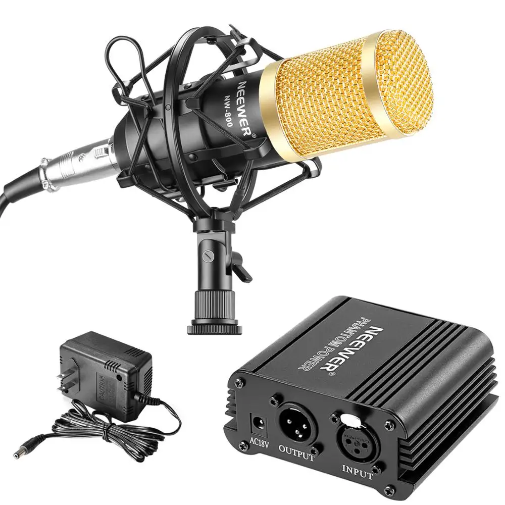Neewer NW-800 технология обработки Microphone &amp Phantom Мощность комплект: микрофон + 48V