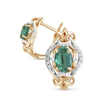 

Earrings with emeralds and diamonds