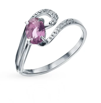 

Silver ring with cubic zirconia sunlight sample 925 test