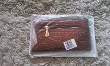 Bolso de mano de PU para mujer, cartera larga informal, monedero de grano Litchi, bolsa con cierre para muñeca, bolsillo para teléfono, tarjetero de crédito