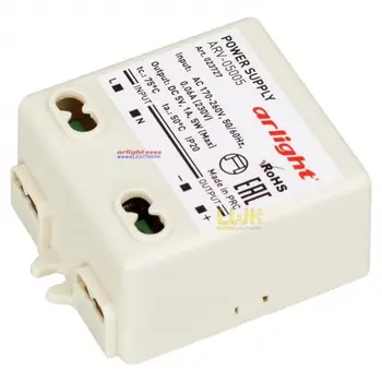 

Power supply arv-05005 (5V, 1A, 5 w) 1 PCs Arlight 023727
