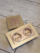 EU Standard Plug Glass-Panel Crystal Power-Socket Electrical Outlet Wall SRAN Multi-Way