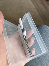 Caja de almacenamiento con ranuras de plástico para limas de uñas, accesorios de manicura con soporte transparente acrílico, 20 unidades