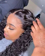Enlaces de onda profunda pelucas de cabello humano 28 30 pulgadas peluca Frontal de encaje para las mujeres negras agua rizado peluca brasileña cabello humano Pre arrancado