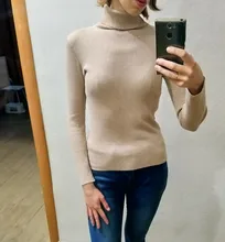 Suéteres de cuello alto para mujer, Jersey de punto informal de manga larga, elástico, Delgado, a la moda, otoño e invierno, 2021