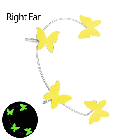 Luminous Butterfly Ear Cuff Clip For Women Copper Fake Piercing Butterfly Earring Glow In The Dark Fashion Jewelry Gift