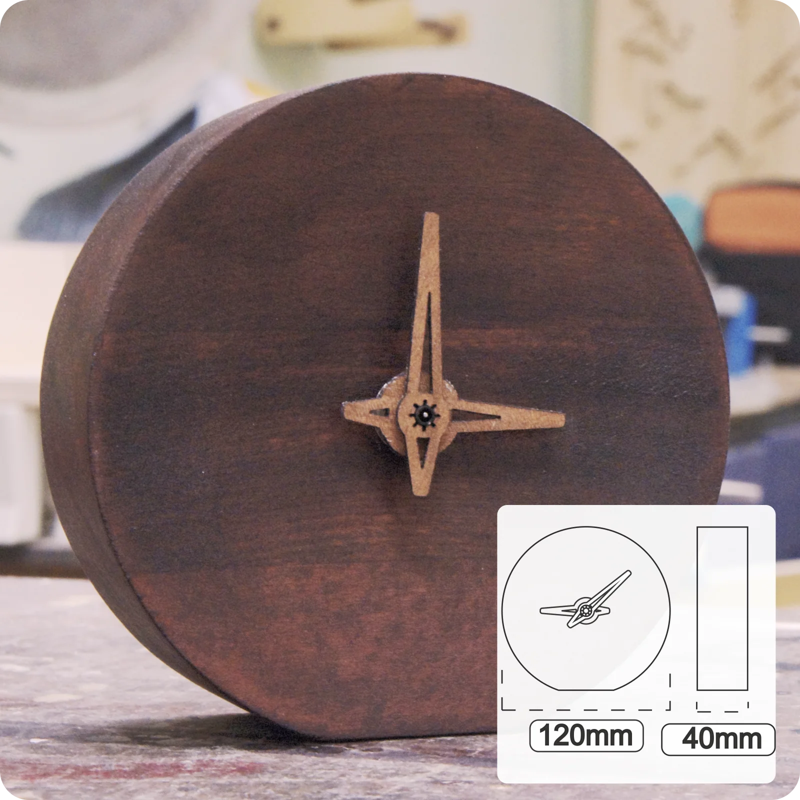 Wooden Table Clock Modern Small Office Organization Dad Gift Friend Graduation | Дом и сад