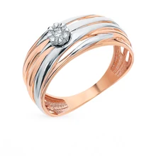 Золотое кольцо с бриллиантами SUNLIGHT проба 585