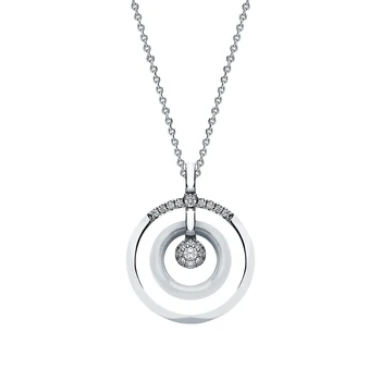 

Silver Pendant with ceramics and cubic zirconia sunlight sample 925