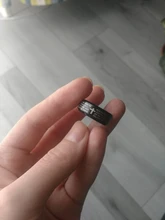 Letdiffery de acero inoxidable de Color negro cruz de jesús carta anillo de rezo de biblia anillos de dedo para los hombres 8mm joyas de amuleto