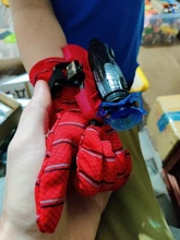 Nuevo Hombre Araña juguetes de plástico Cosplay guante de Spiderman juego de iniciador con la caja Original divertido juguetes para niños Año Nuevo cumpleaños Gi