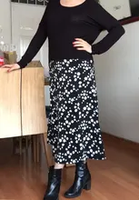 Spring Skirts Bottom A-Line Floral-Printed MISHOW Elegant Fashion Women Female Mid-Calf