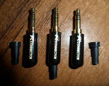 Jack Earphone-Adapter Tail-Plug Fix-Cable R-Connector Stereo with 3pole 3PCS DIY Gold-Plated