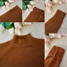 Sweater Pullovers Mock-Neck Beige Purple Winter Green 8-Colors High-Quality Women C-232