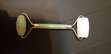 Masajeador de rodillo de Jade para rodillo Facial Gua Sha Jade Stone, masajeador Facial de belleza, levantamiento de cara delgada, herramientas de cuidado para la piel Facial antiarrugas