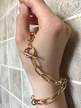 IPARAM-cadena gruesa con cierre de palanca para mujer, collares de oro con círculo entrelazado mixto, Gargantilla minimalista, joyería