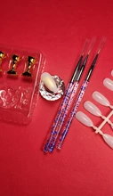 3 piezas de arte de uñas, bolígrafos, pinceles, pintura delineador, puntas 3D, conjunto de pinceles de gel acrílico UV para dibujar, herramienta de manicura para diseño de uñas francés