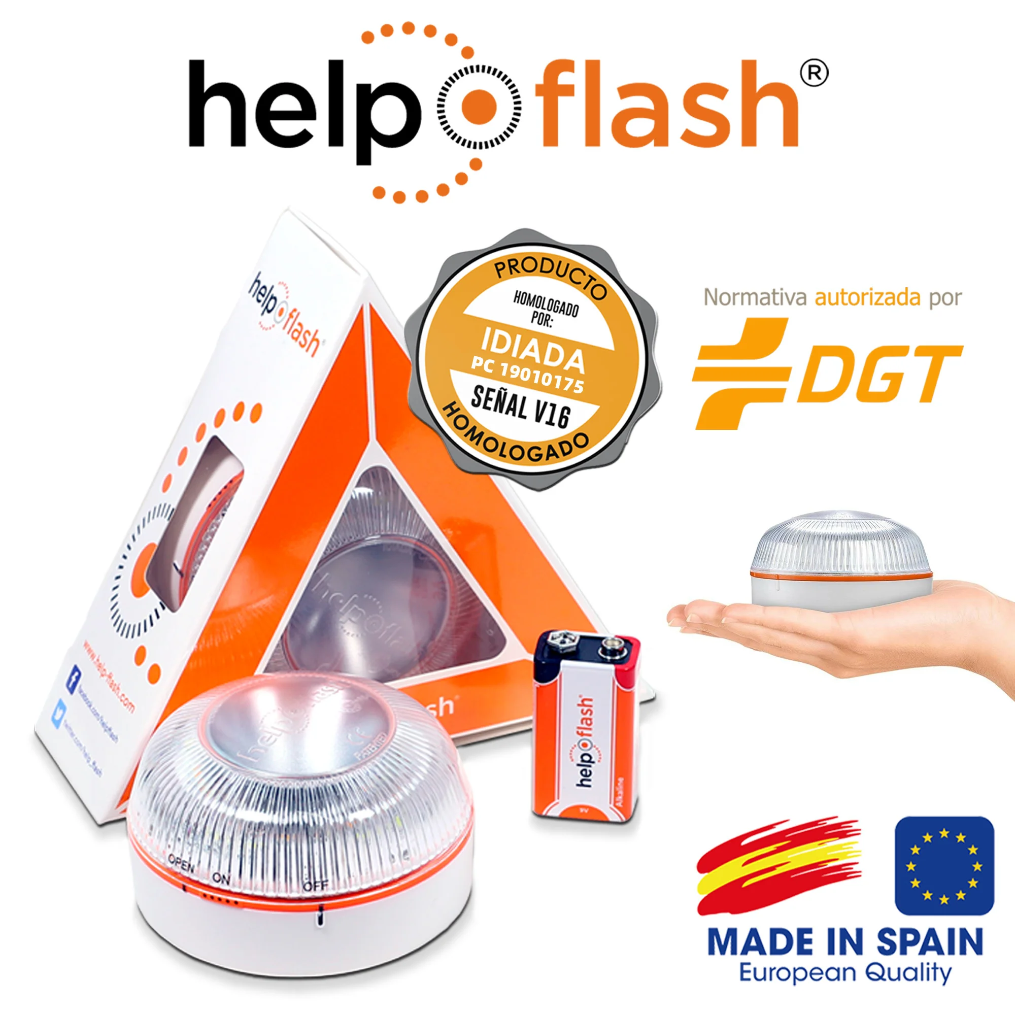 Help Flash IoT - Luz de Emergencia Homologada DGT 